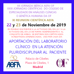 50 aniversario de AEFA. XI REUNIÓN CIÉNTIFICA AEFA y XII JORNADA IBÉRICA AEFA-OF