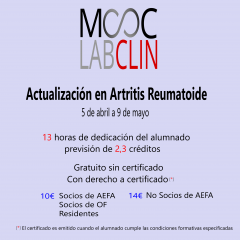 MOOC_LABCLIN_#15. Ed 1. Actualización en Artritis Reumatoide