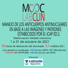 MOOC-LABCLIN-11-Ed-2-MANEJO DE LOS ANTICUERPOS ANTINUCLEARES EN BASE A LAS IMÁGENES Y PATRONES ESTABLECIDOS POR EL ICAP.