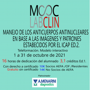 MOOC-LABCLIN-11-Ed-2-MANEJO DE LOS ANTICUERPOS ANTINUCLEARES EN BASE A LAS IMÁGENES Y PATRONES ESTABLECIDOS POR EL ICAP.