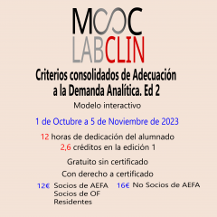 MOOC_LABCLIN_#14. Ed 2023. Criterios consolidados de adecuación a la demanda analítica